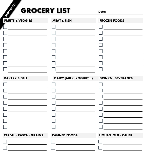 FREE Grocery List for reMarkable